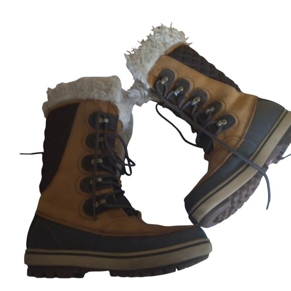 HELLY HANSEN WOMEN'S SIZE 6 BROWN LACE UP WINTER GARIBALDI WATERPROOF SNOWBOOTS - Picture 6 of 8